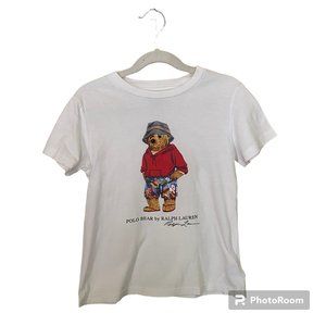 Boy's Polo Bear White Cotton Jersey Tee Half Sleeves Size 6.